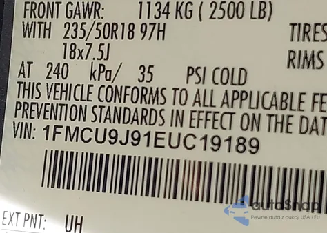 2014 Ford Escape Titanium from USA, damaged, VIN 1FMCU9J91EUC19189